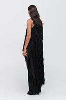 Taylor: DIVERGE DRESS - BLACK TASSEL