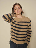 Mosh Mosh: Thora Stripe Crewneck Knit. Tannin