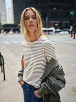 Mosh Mosh: Ani SS Stripe Knit Tee. Mermaid
