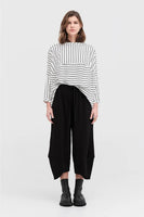 Taylor: Curved Proceed Pant - Black Crepe