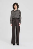 Taylor: Compartment Shirt - Black/Beige Stripe