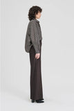 Taylor: Compartment Shirt - Black/Beige Stripe
