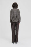 Taylor: Compartment Shirt - Black/Beige Stripe