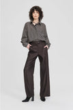 Taylor: Compartment Shirt - Black/Beige Stripe