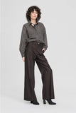 Taylor: Compartment Shirt - Black/Beige Stripe