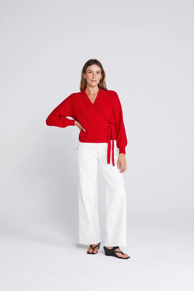 Thing Thing: Wrapt Cardigan. Red.