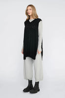 Taylor: Textured Assemble Vest. Black.