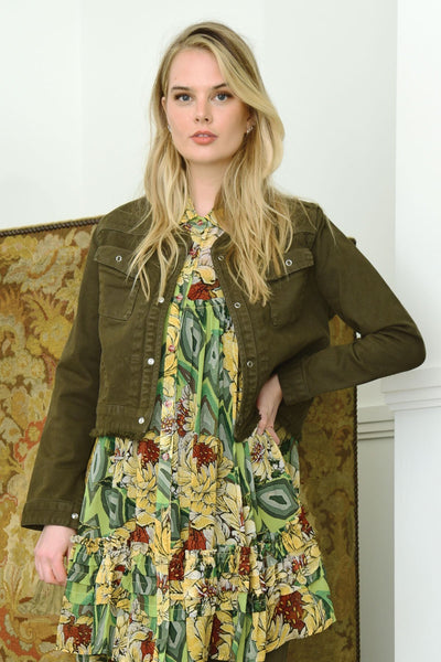 Curate : One Stop Crop Jacket. Olive