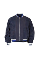 Cooper: Crop Up Jacket. Navy Stripe.