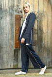Cooper: Leg Of Mercy Pant. Navy Pinstripe.