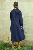 Coop: Shirred Space Dress. Navy.