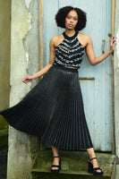 Coop: Taken Glitterally Skirt. Black/Silver.