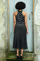 Coop: Taken Glitterally Skirt. Black/Silver.