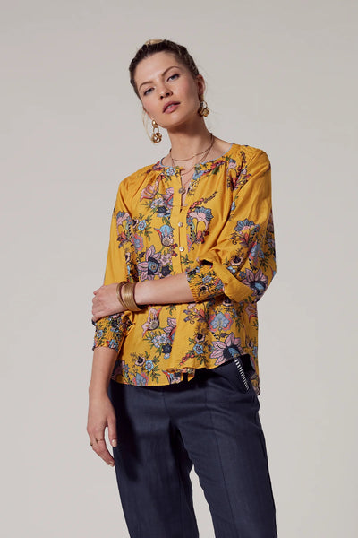 Loobies Story : Gala Shirt. Gold Multi.