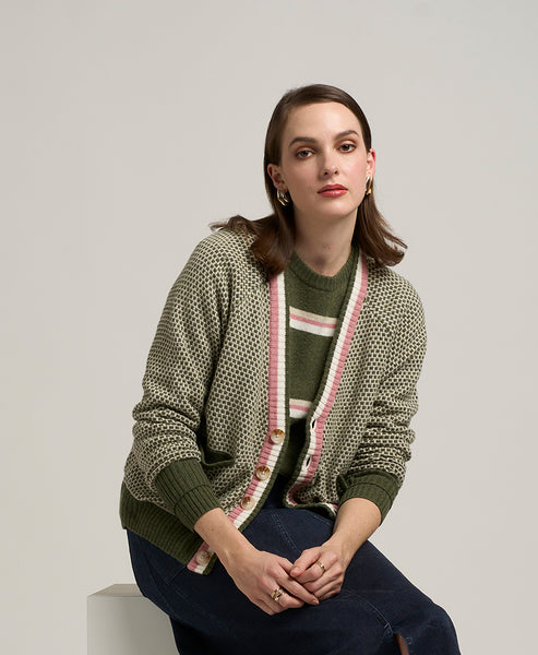 Madly Sweetly: Compass Cardi: Grass.