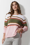 LD & Co: Rainbow Ottoman Top. White