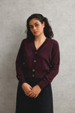 Standard Issue: Merino V Neck Cardigan. Fig