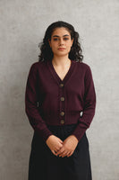Standard Issue: Merino V Neck Cardigan. Fig
