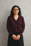 Standard Issue: Merino V Neck Cardigan. Fig