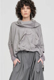 TAYLOR: Squared Assembly Top. Pewter