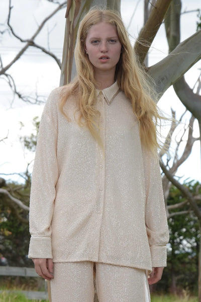 Trelise Cooper : Insta -Glam Ready Shirt. Oyster. On sale was $549.00