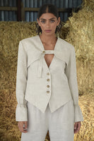 Trelise Cooper: Over The Crop Jacket. Oatmeal. On sale was $599.00