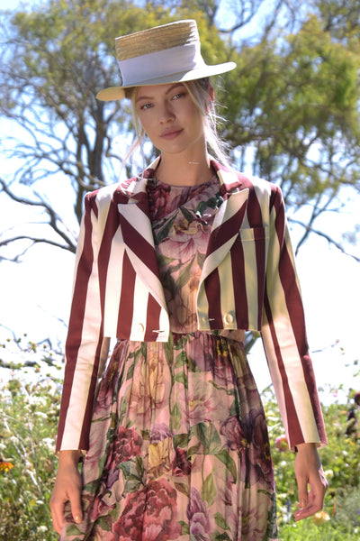Trelise Cooper: STEP RIGHT UP Jacket. Merlot. On sale was $599.00