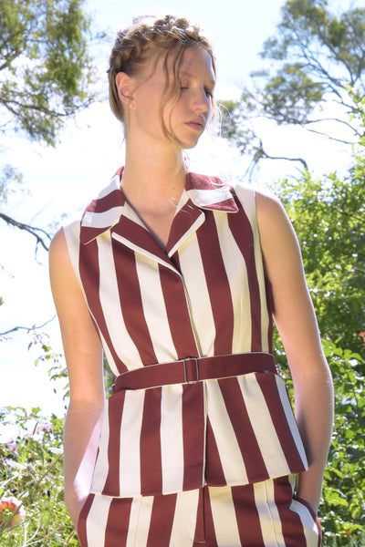 Trelise Cooper: VEST DRESSED Vest. Merlot. On sale was $649.00