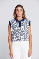 Thing Thing: Fairway Flowers Polo. Navy.