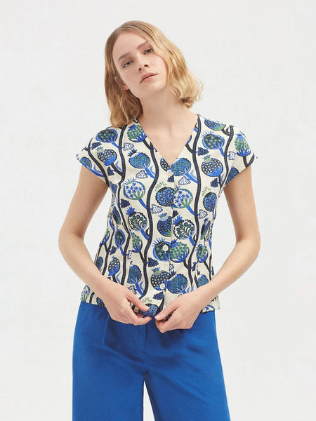 Nice Things: Iznik Print Top. Ecru